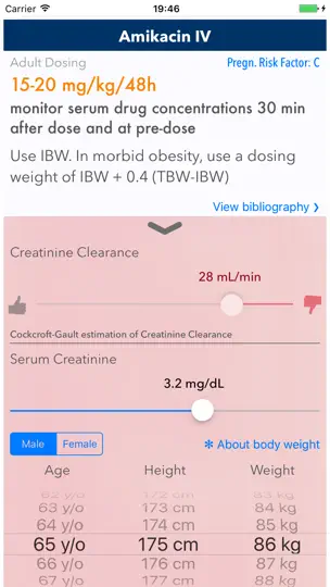 Captura de pantalla de ABX Dosage en iPhone 4