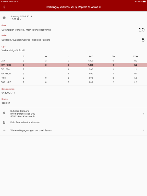 Screenshot #5 pour Mein Baseball Club