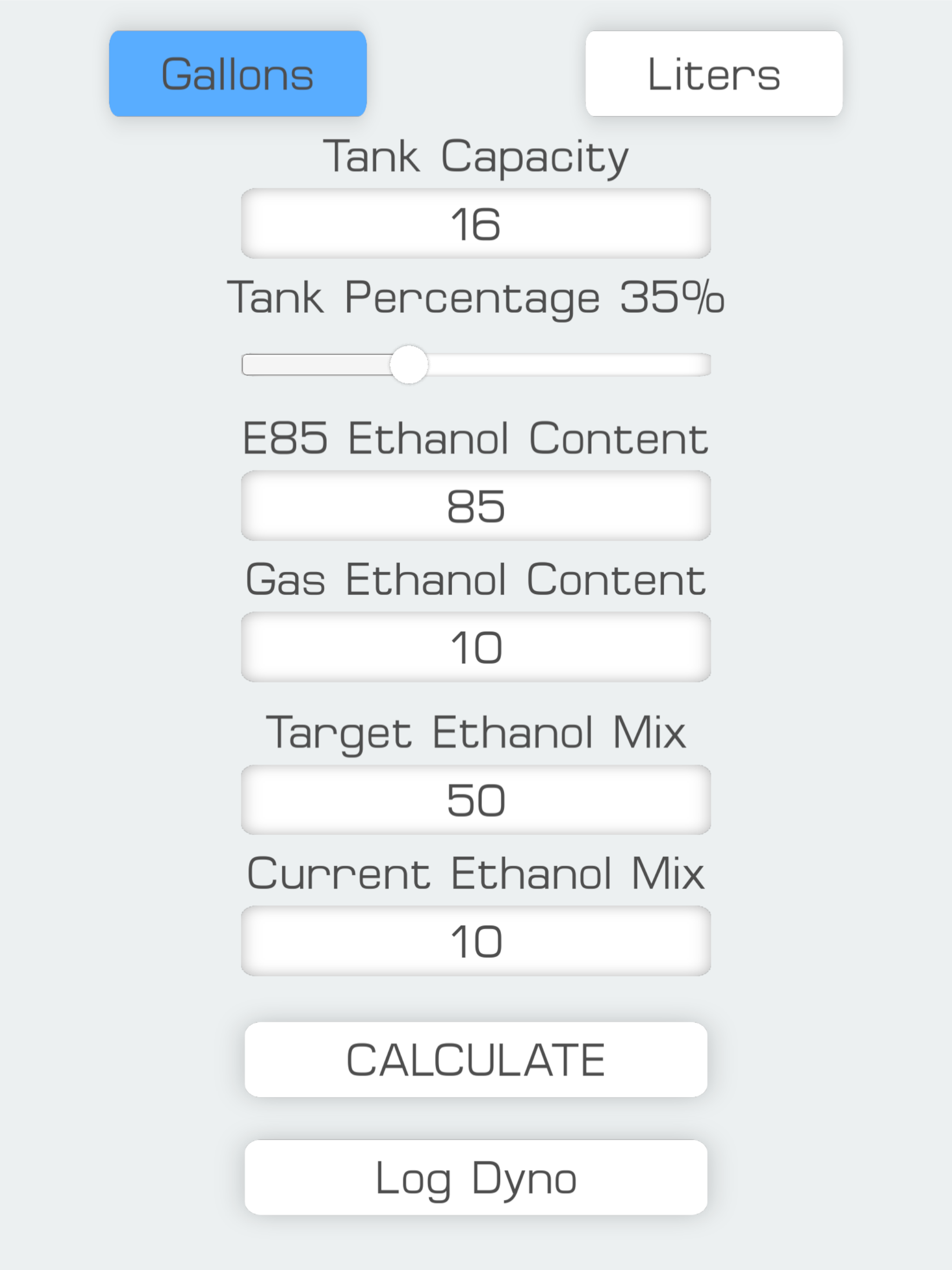 E85 Mix Ethanol Calculator