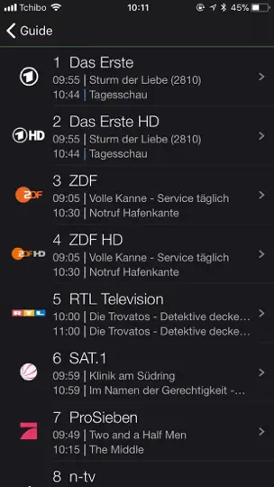 Captura de pantalla de EyeTV Netstream en iPhone 3