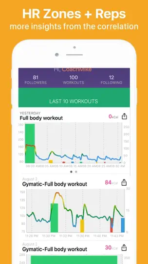 Captura de pantalla de Gymatic Workout Tracker Log en iPhone 8