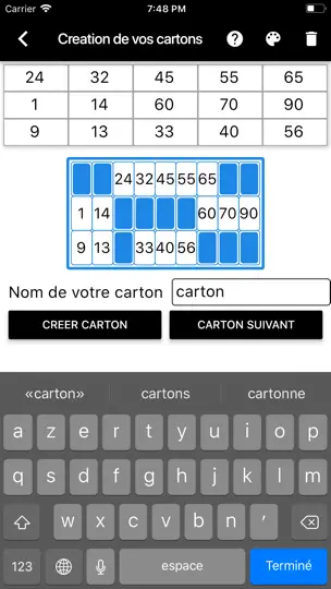Capture d'écran de Loto Quine Helper sur iPhone 5