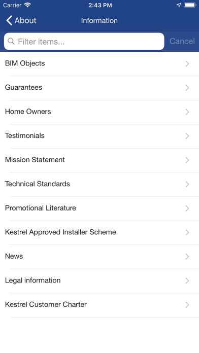Kestrel Building Products Screenshot