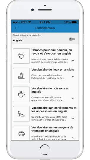 Capture d'écran de Forvo Travel sur iPhone 3