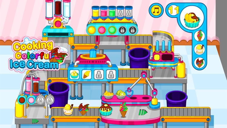 Cooking colorful ice cream