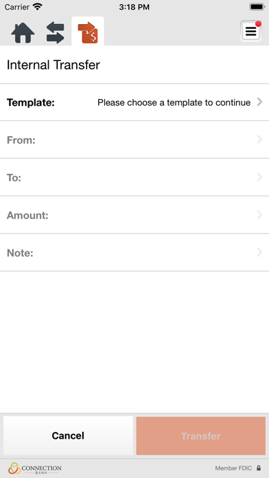 Connection Bank Business Screenshot