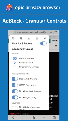 Epic Privacy Browser (w/ VPN) screenshot 5