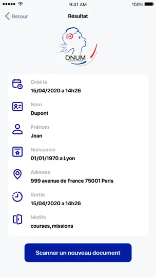 Capture d'écran de QR-DNUM sur iPhone 2