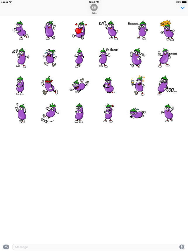 ‎Eggplant Stickers Screenshot