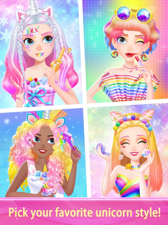 Unicorn Fantasy Hair Salon iPad screenshot 4 - Games app
