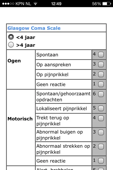 Scores kindergeneeskunde