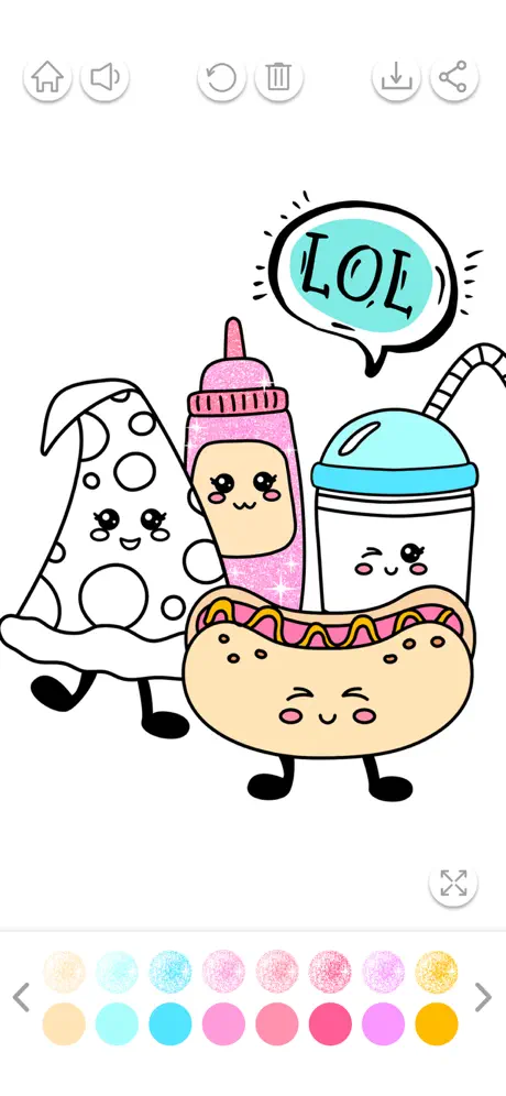Kawaii Coloring Book Glitter