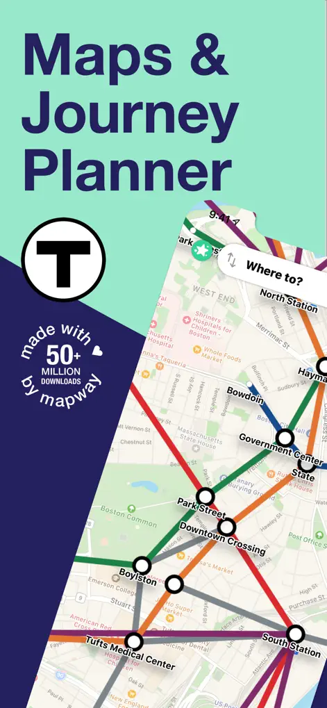 Boston T Subway Map & Routing - Navigation App | MWM