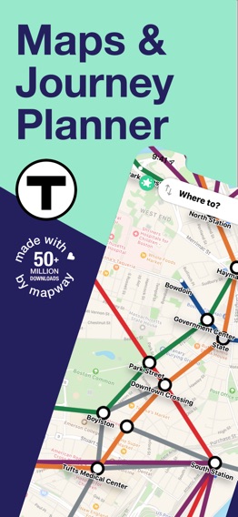 Boston T Subway Map & Routingのおすすめ画像1