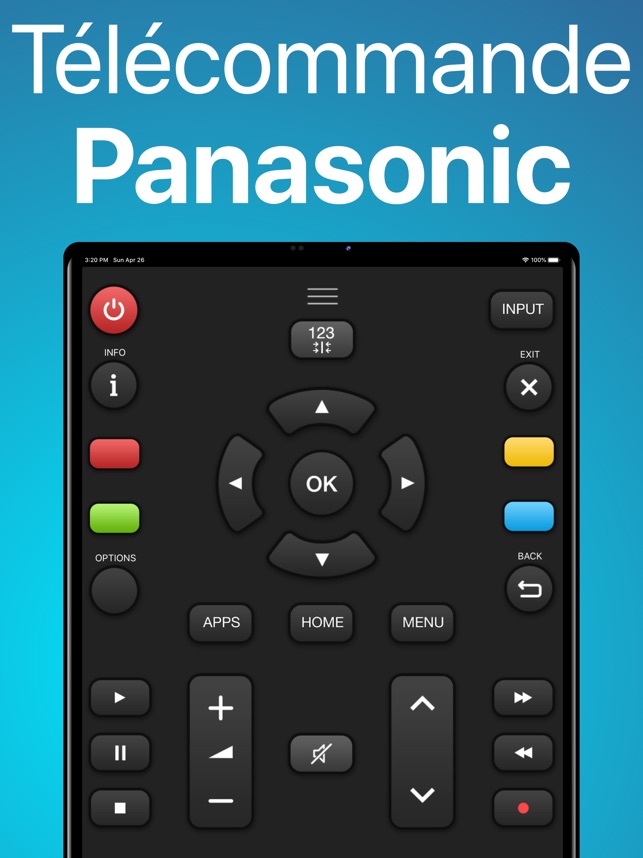 Télécommande pour Panasonic tv dans l'App Store