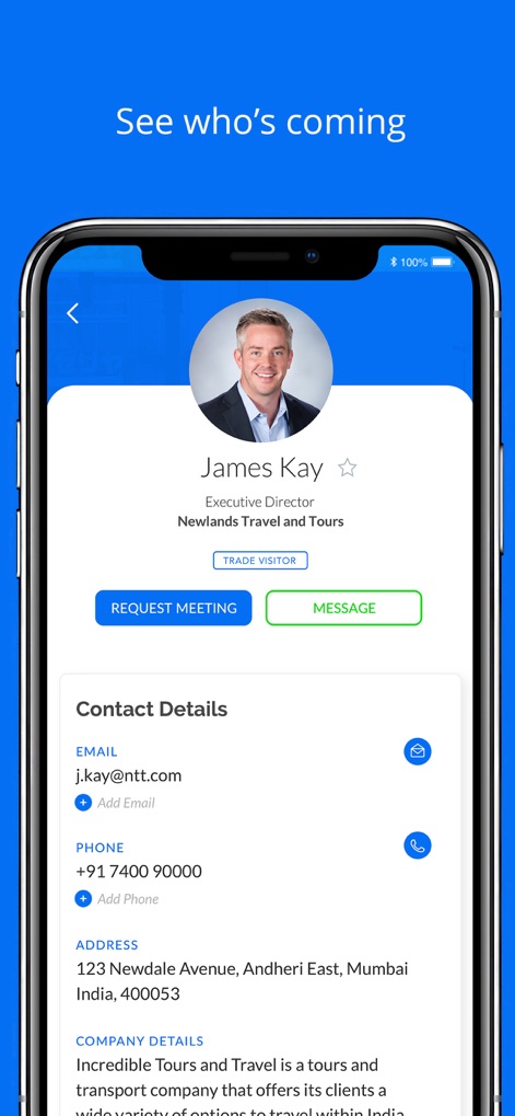 SnapCard - OTM BLTM Event App - snapcard-attendee-profile-screen