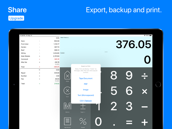 Digits Basic Tape Calculator iPad screenshot 5 - Utilities app
