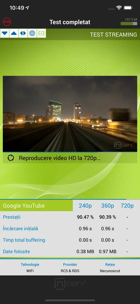 nPerf internet speed test