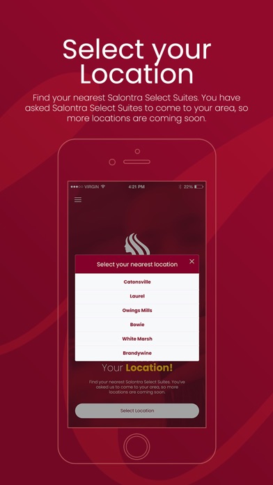 Salontra Select Suites iPhone screenshot