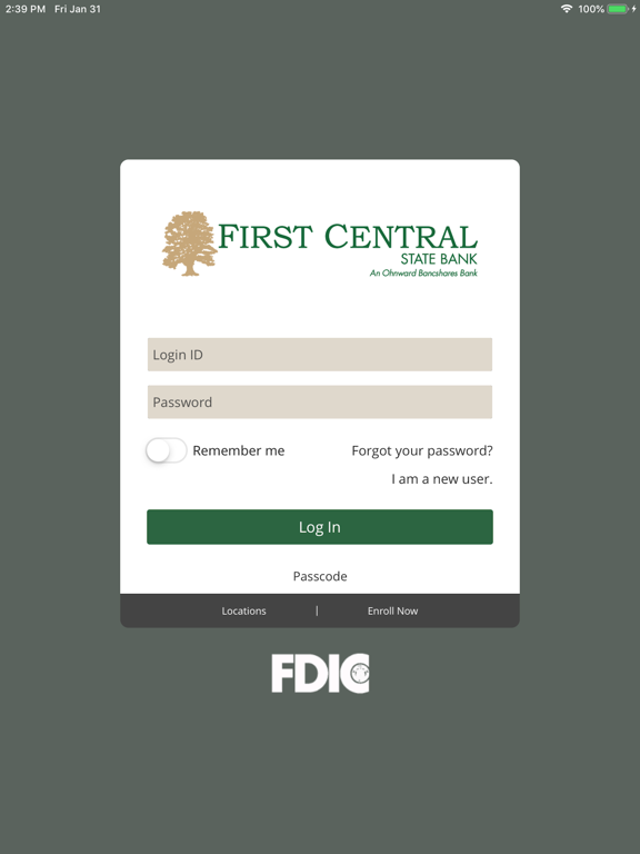 First Central State Bank iPad screenshot 1 - Finance app