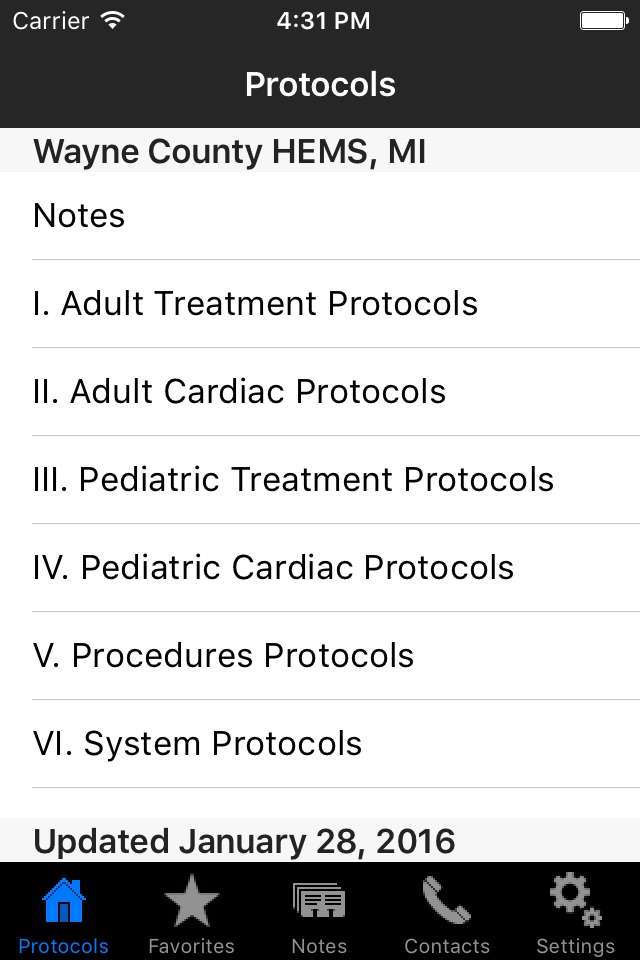 HEMS MCA Wayne Co. Protocols screenshot 2