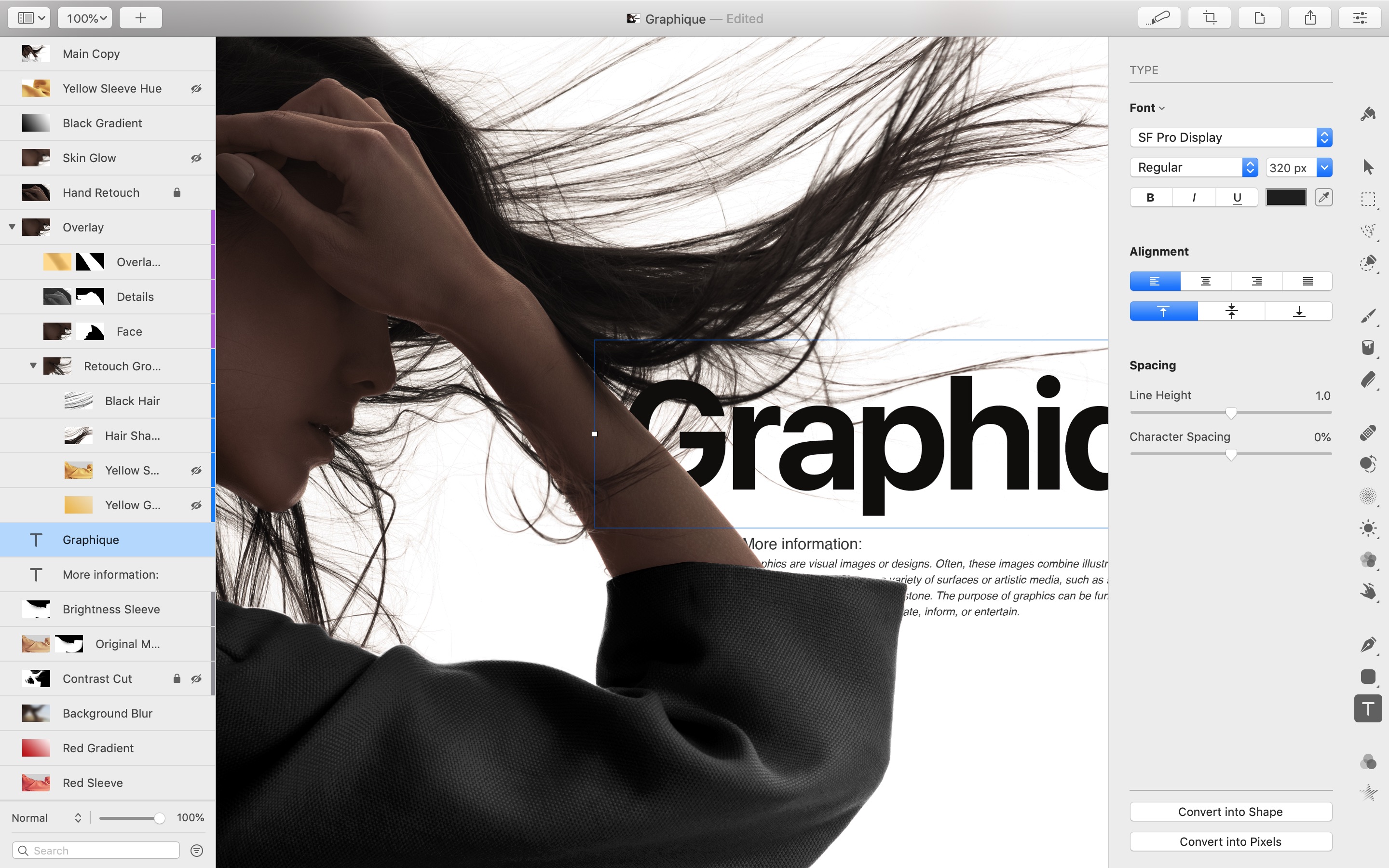 Screenshot do app Pixelmator Pro