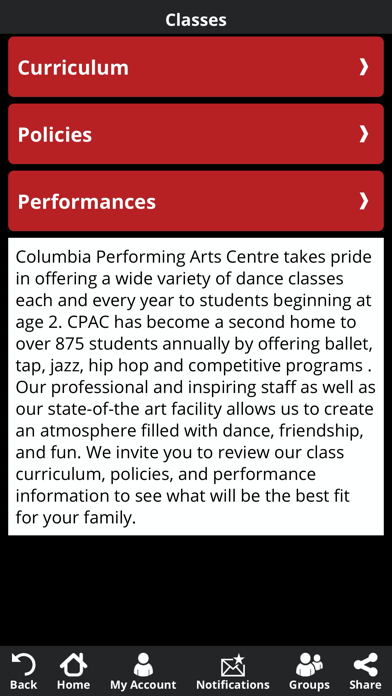 Screenshot #3 pour Columbia Performing Arts Centr