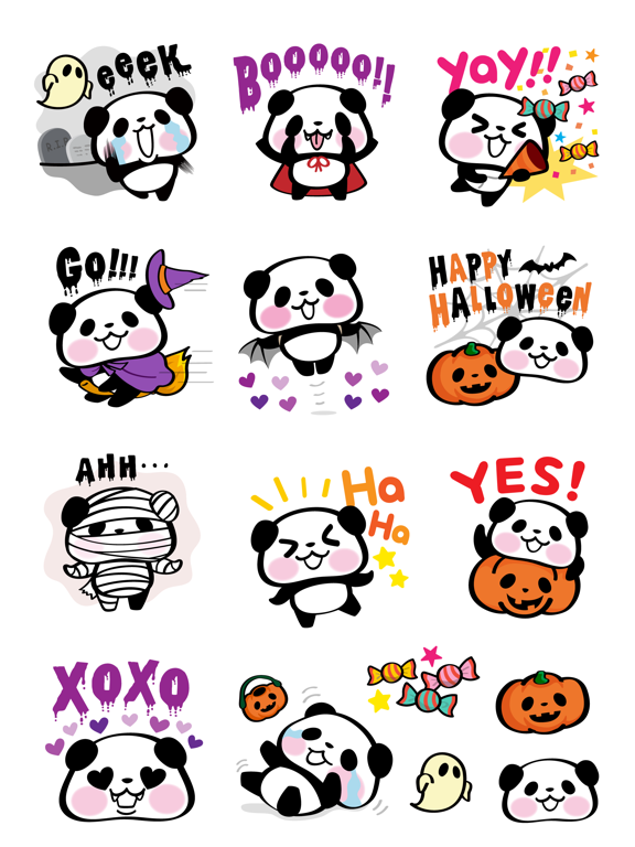 Pandaaa!!! Halloween Stickers screenshot 2
