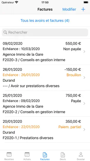 Capture d'écran de Gestion Micro-Entrepreneur sur iPhone 3