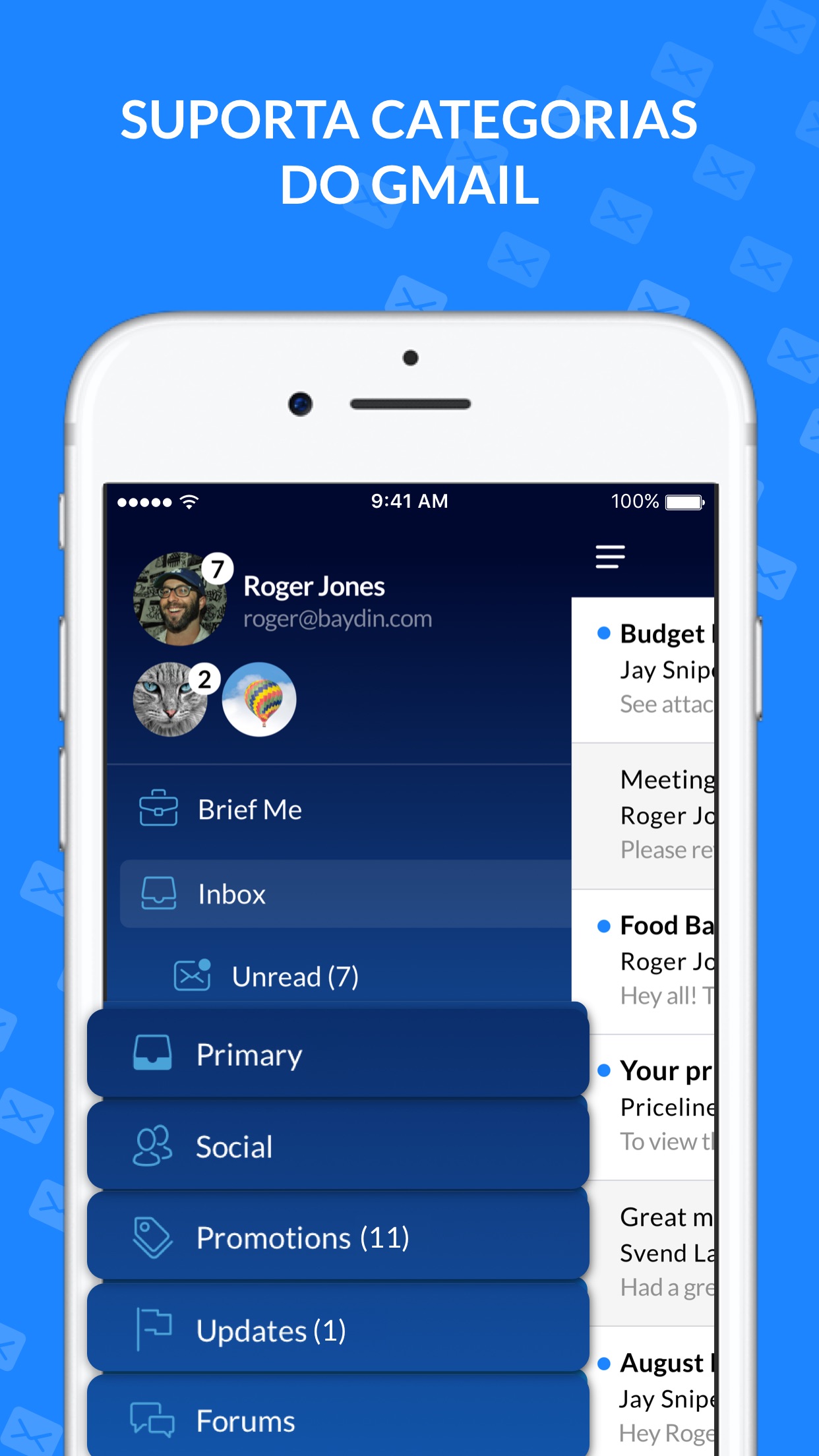 Screenshot do app Cliente de email - Boomerang