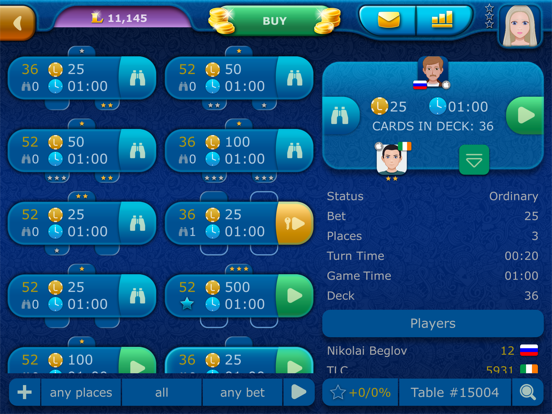 Online Sevens LiveGames iPad screenshot