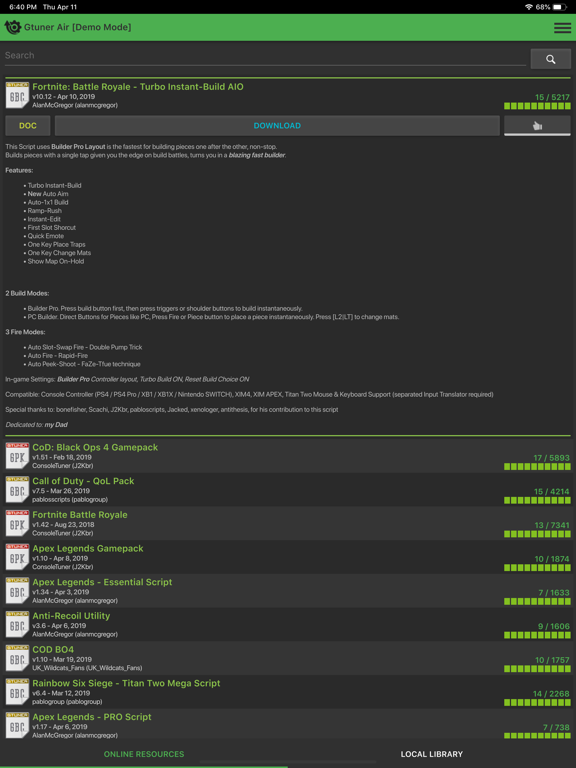 Gtuner Air iPad screenshot 4 - Utilities app