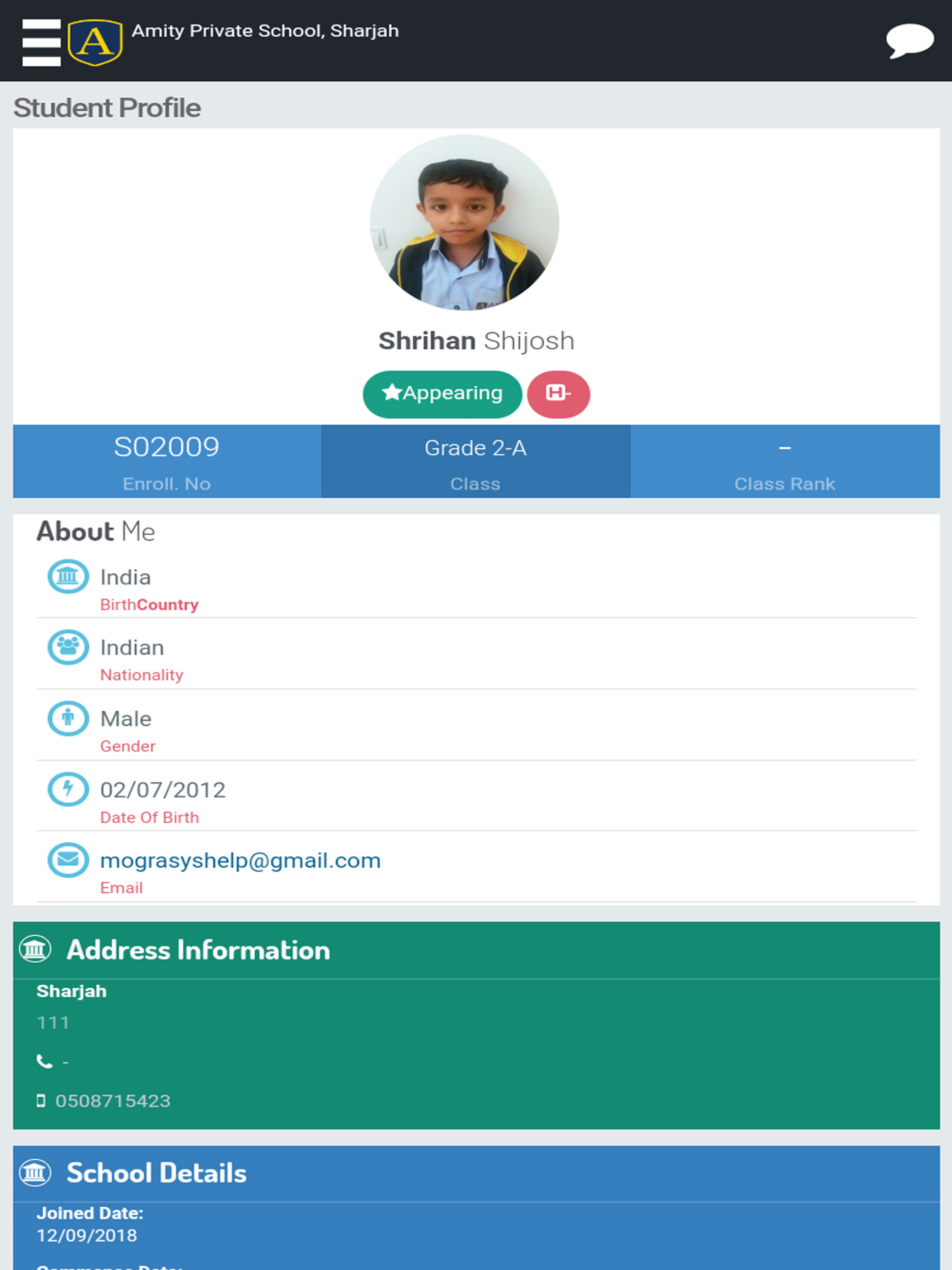 Amity Private School, Sharjah