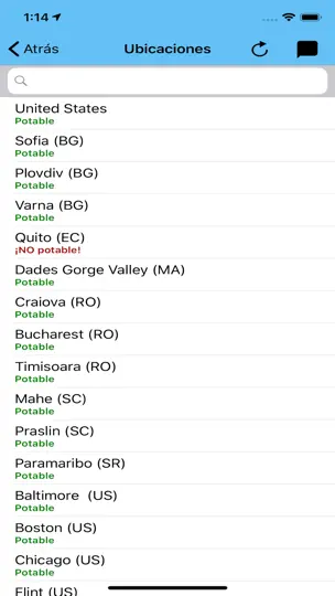 Captura de pantalla de FaucetSafe en iPhone 4