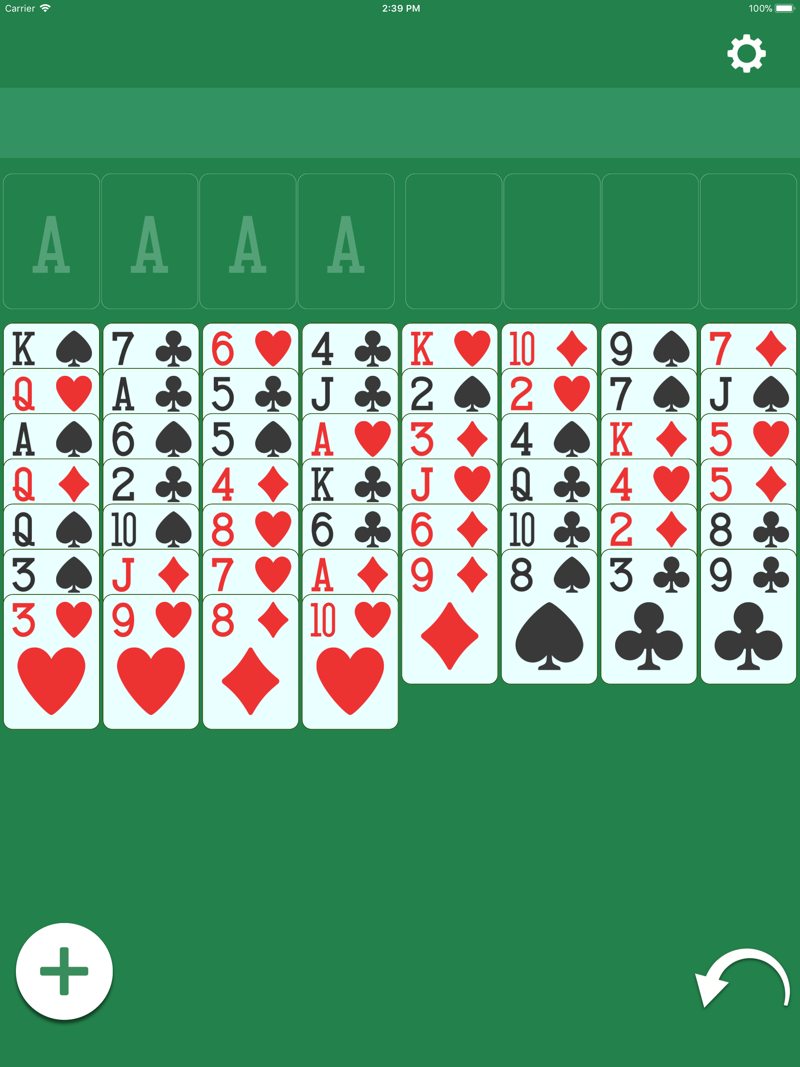 FreeCell (Classic Card Game) official gameplay screenshot 1