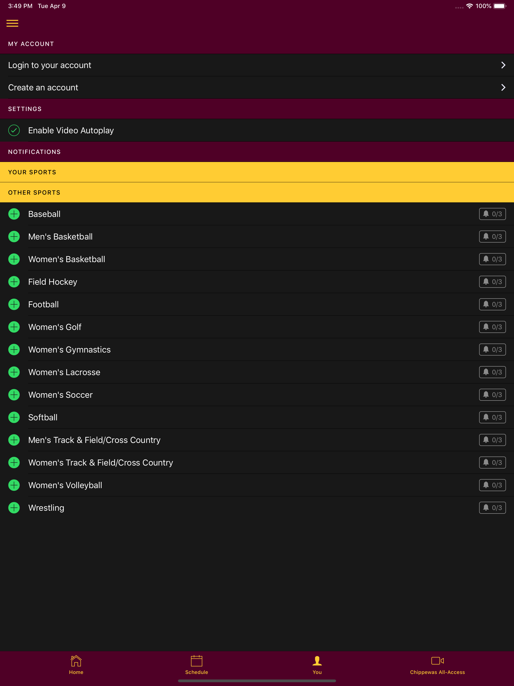 CMU Athletics screenshot 5