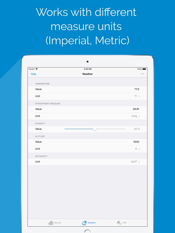 Air Density & RAD meter PRO iPad screenshot 3 - Sports app