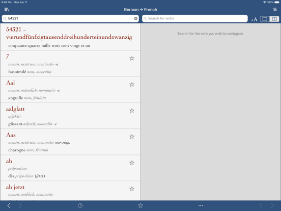 Ultralingua French-German iPad screenshot 3 - Reference app