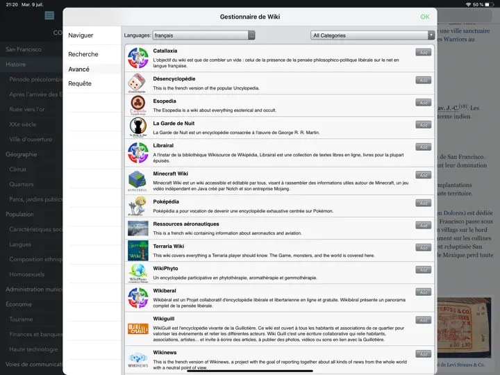 Capture d'écran de Wikipanion Pour IPad sur iPhone 3