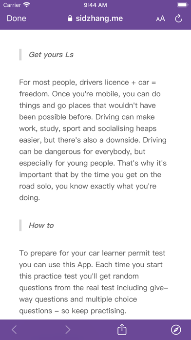 Learner driver knowledge ACT Screenshot 7 of 7