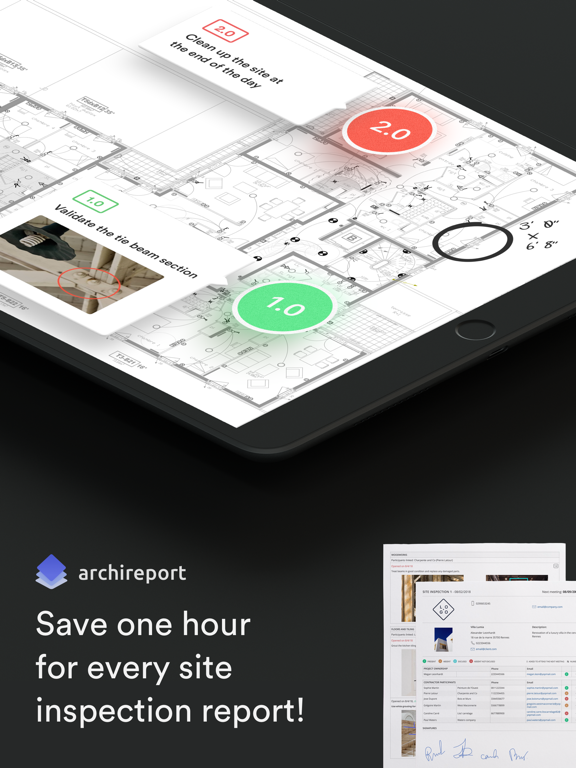 Archireport iPad screenshot 1 - Productivity app