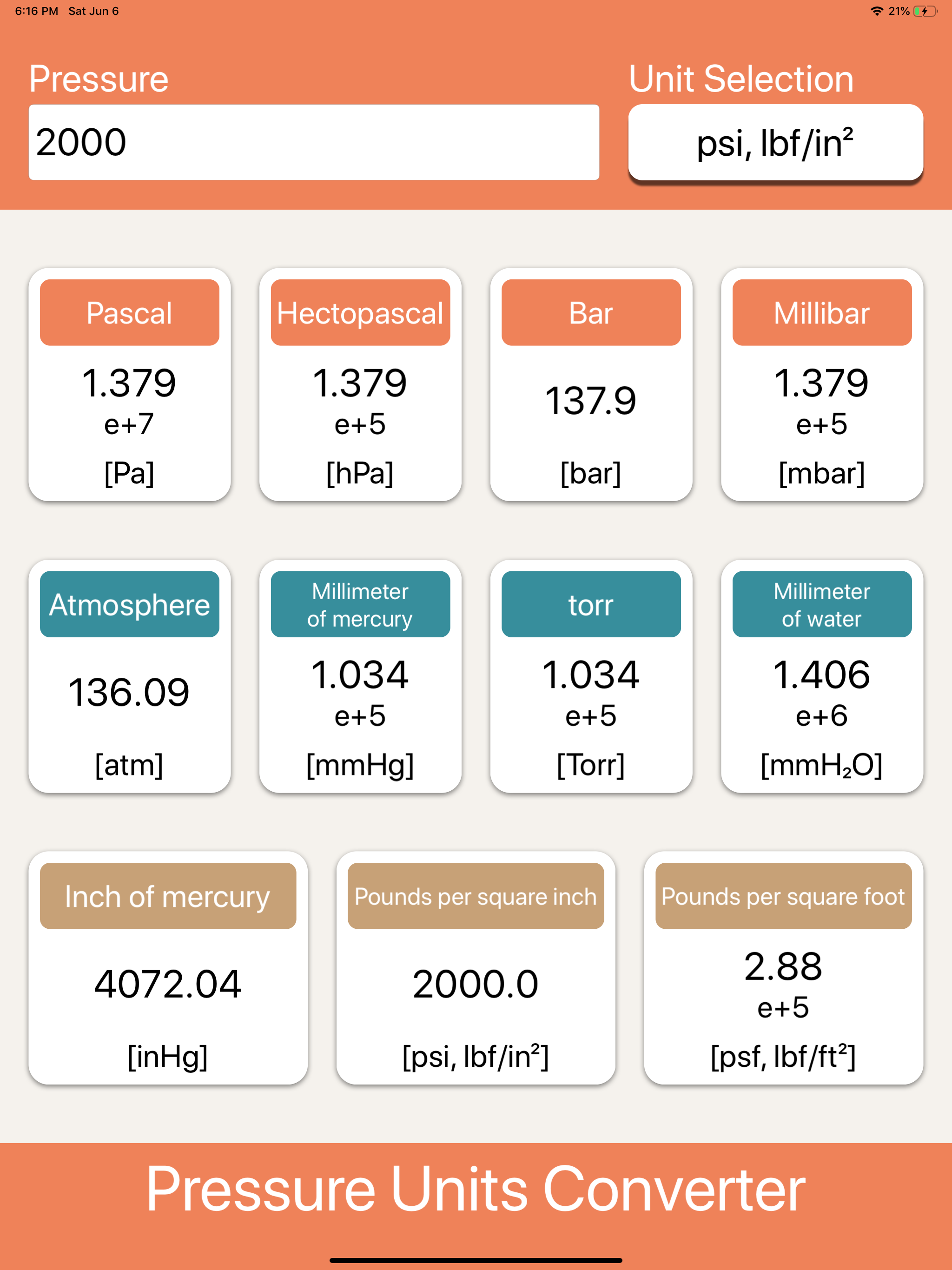Pressure Units Converter
