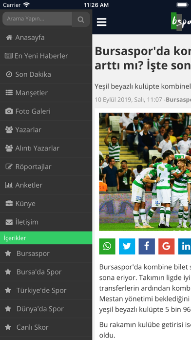 bspor - Bursa'dan Spor iPhone screenshot