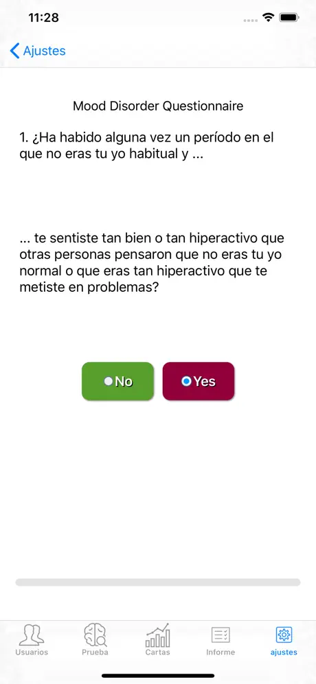 Prueba de depresión simple