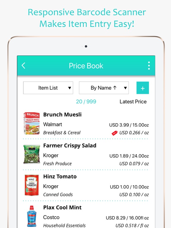 Price Book-Track Grocery Price
