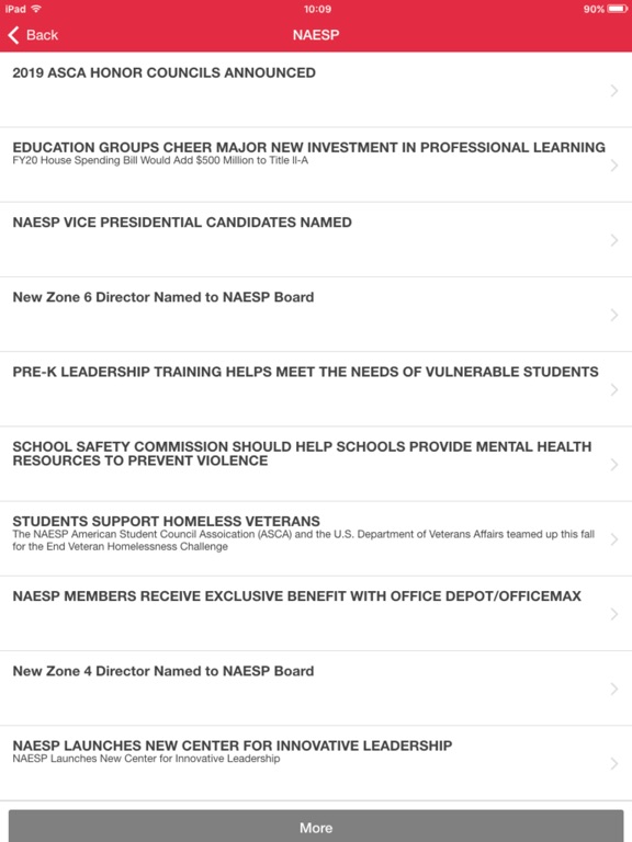 NAESP iPad screenshot