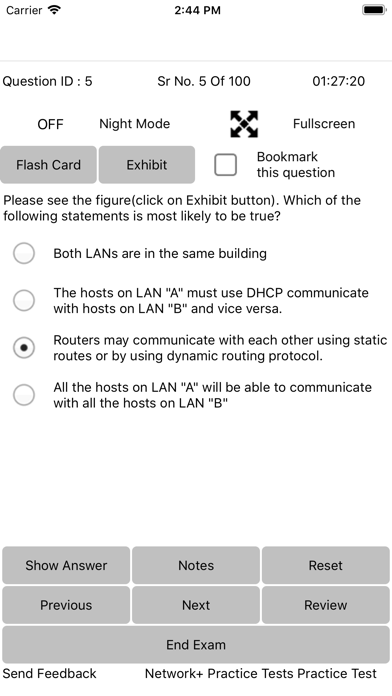 Exam Simulator For Network+ Screenshot