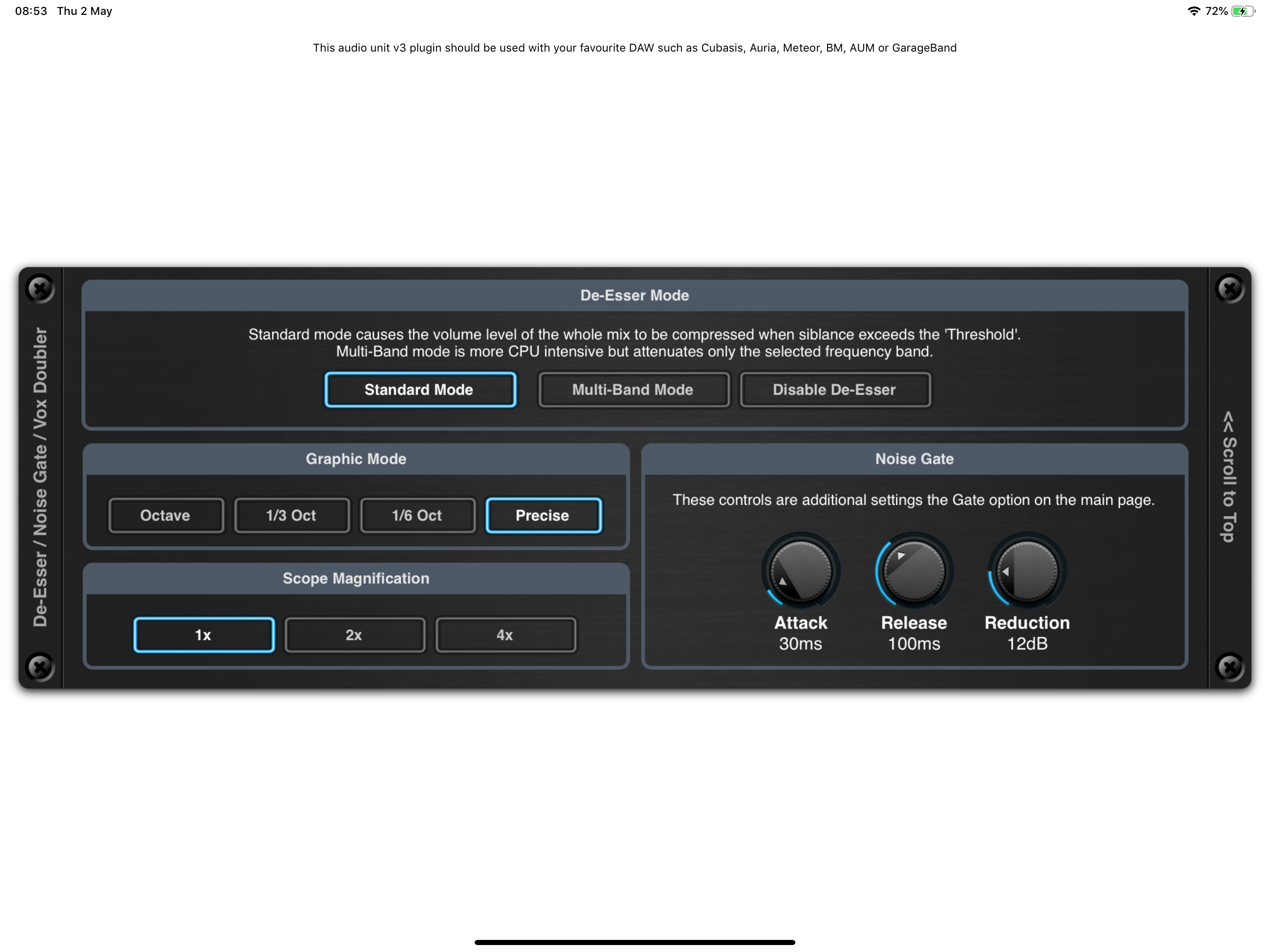 De-Esser AUv3 Audio Plugin