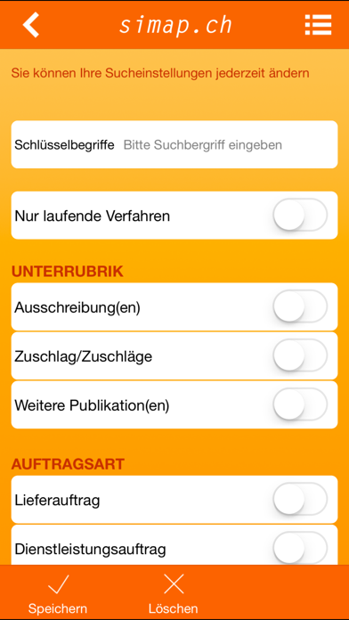 simap.ch screenshot