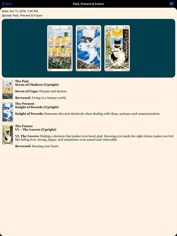 Tarot of Pagan Cats iPad screenshot 4 - Entertainment app
